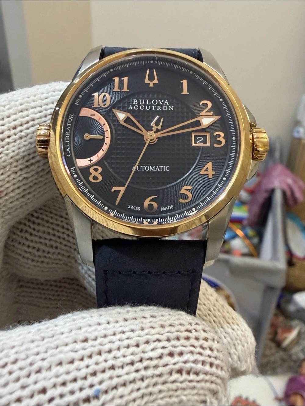 Bulova Accutron Calibrator 65B148 43mm Swiss Automatic Rose Gold Steel Men's